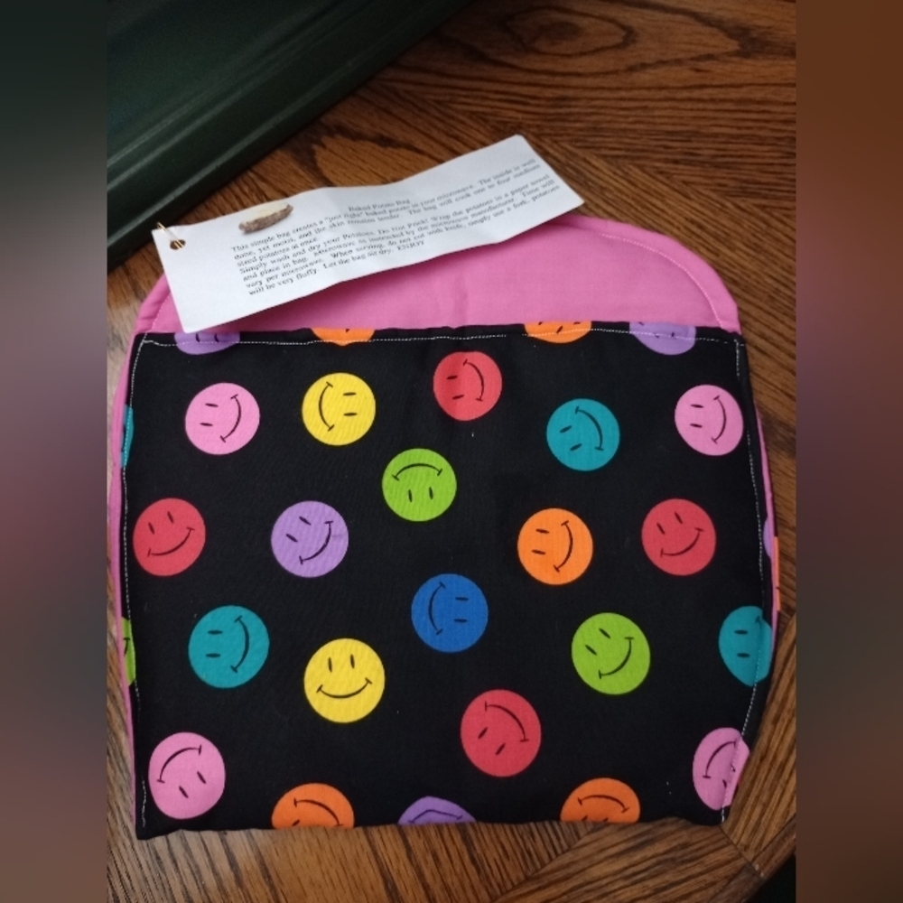 Fabric Smiley Face Baked Potato Bag